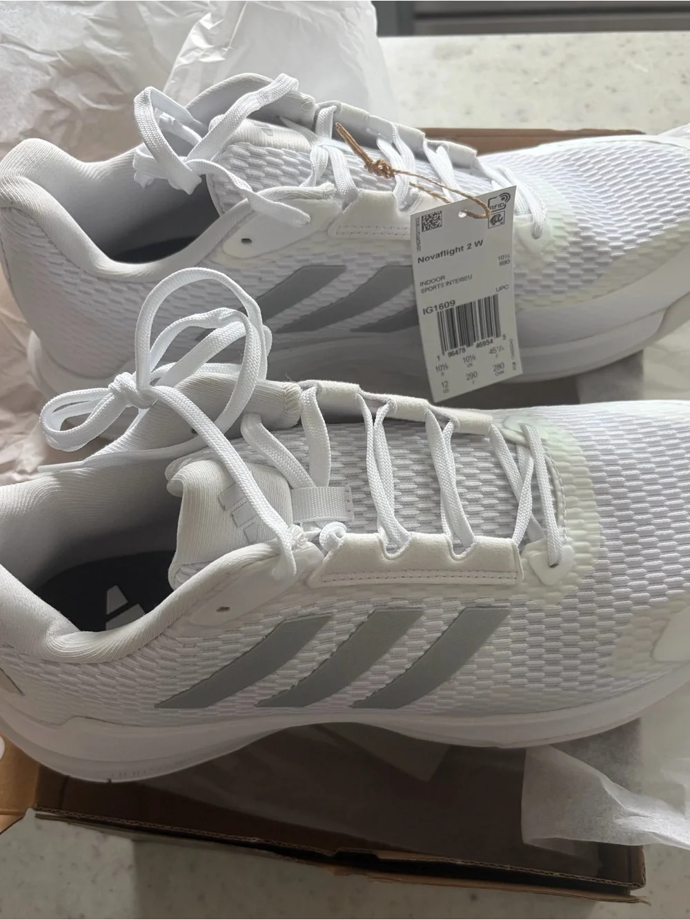 Adidas White Women's Size 12 Novaflight 2 W Volleyball Sneakers- Brand NEW!!!!